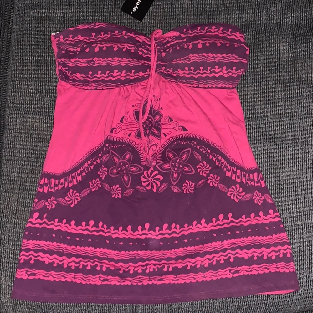 STRAPLESS FLORAL TOP